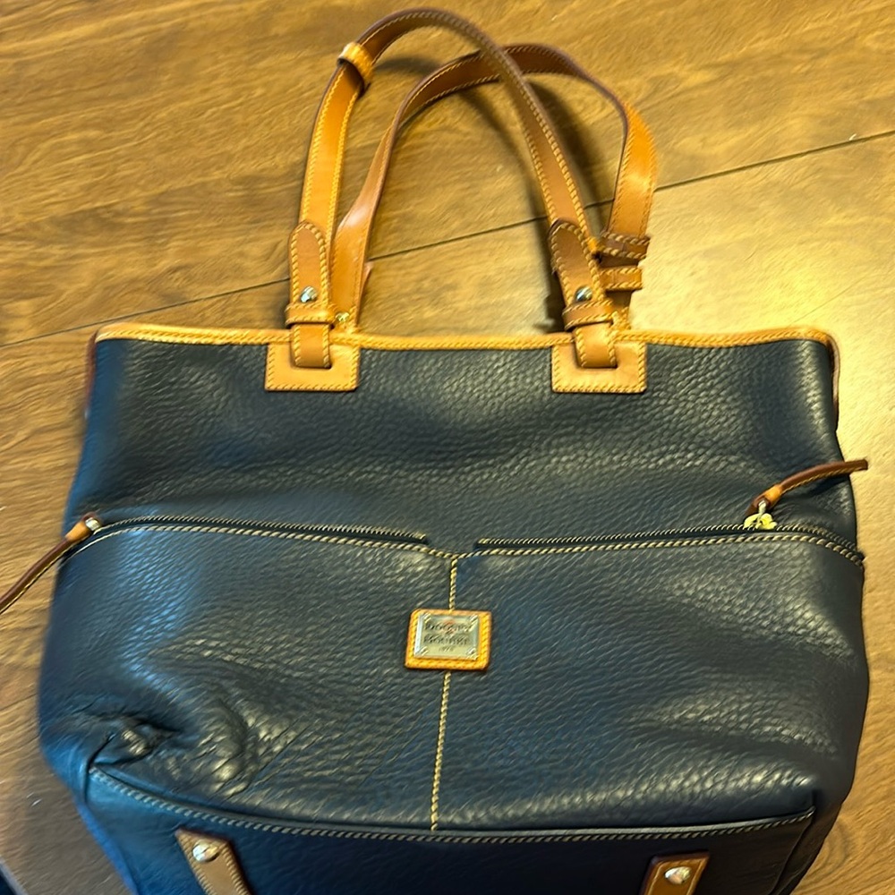 Dooney & Bourke Navy and Tan Shoulder Bag
